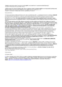 2025.10.23 E-mail Zbigniewa Kękusia do przedstawicieli opinii publicznej w sprawie przesłuchania Z. Kękusia w dniu 23 października 2025 r. w Komisariacie  Policji IV w Krakowie, w sprawie o popełnieniu przez wiceprezesa Rady Ministrów, ministra obrony narodowej Władysława Kosiniaka-Kamysza w dniu 23 stycznia 2025 r. w Rzeszowie-Jasionce przestępstwa z art. 129 k.k.: „Kto, będąc upoważniony do występowania w imieniu Rzeczypospolitej Polskiej w stosunkach z rządem obcego państwa lub zagraniczną organizacją, działa na szkodę Rzeczypospolitej Polskiej, podlega karze pozbawienia wolności od roku do lat 10.”