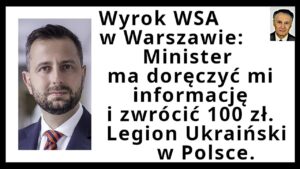 Z.Kękuś PPP 624 Wyrok WSA w Warszawie: W.Kosiniak-Kamysz ma doręczyć mi informację i zwrócić 100 zł