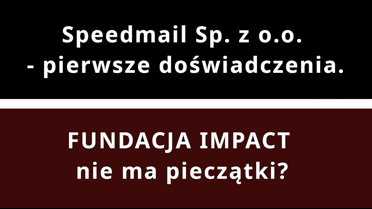 Z.Kękuś PPP 644 Speedmail Sp. z o.o. – pierwsze doświadczenia. FUNDACJA IMPACT Krystiana Wolaka.